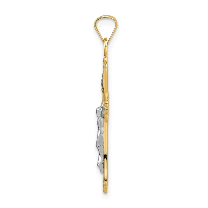 Goldia 14k Twotone Gold Polished Solid INRI Crucifix Pendant Rings