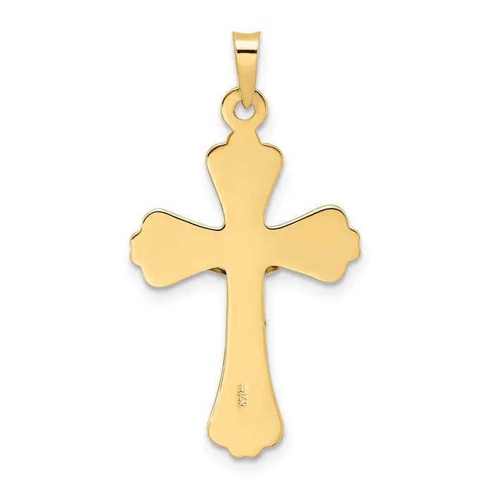 Goldia 14k Twotone Gold Polished Solid INRI Crucifix Pendant Rings