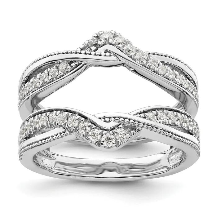 Goldia 14k White Gold 13 Ct Lab Grown Diamond VSSI G Twisted Ring Guard Rings Goldia 14k White Gold 13 Ct Lab Grown Diamond VSSI G Twisted Ring Guard Rings