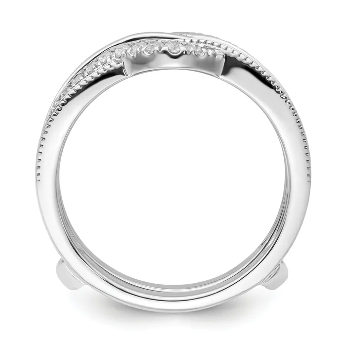 Goldia 14k White Gold 13 Ct Lab Grown Diamond VSSI G Twisted Ring Guard Rings