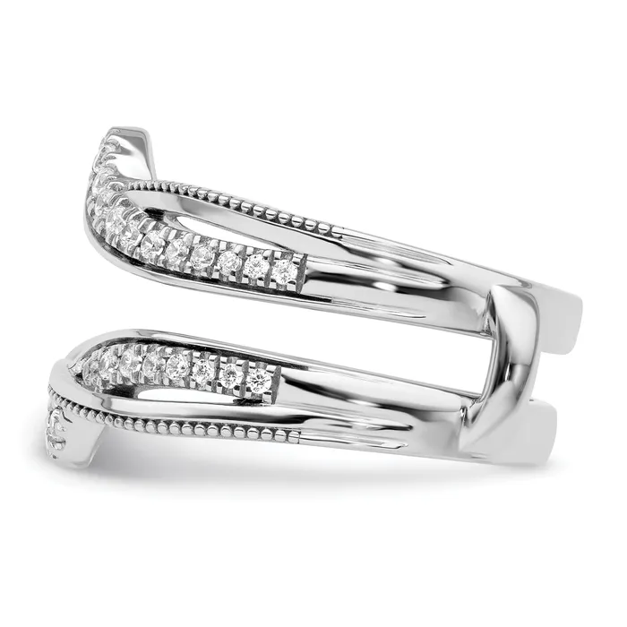 Goldia 14k White Gold 13 Ct Lab Grown Diamond VSSI G Twisted Ring Guard Rings