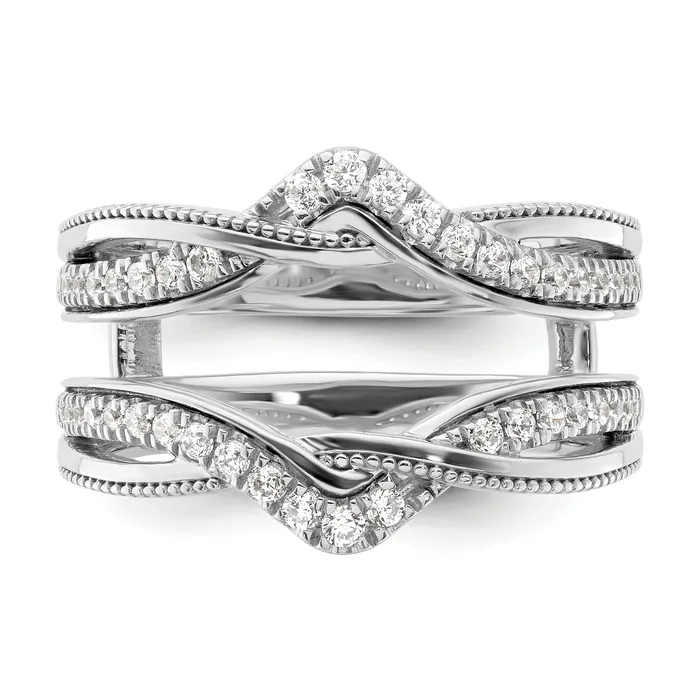 Goldia 14k White Gold 13 Ct Lab Grown Diamond VSSI G Twisted Ring Guard Rings