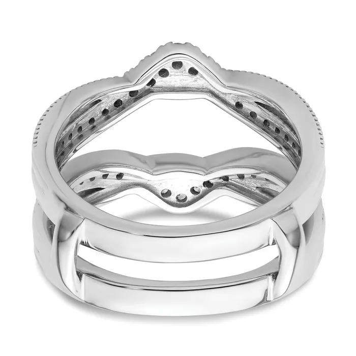 Goldia 14k White Gold 13 Ct Lab Grown Diamond VSSI G Twisted Ring Guard Rings