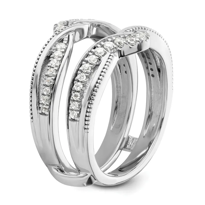 Goldia 14k White Gold 13 Ct Lab Grown Diamond VSSI G Twisted Ring Guard Rings