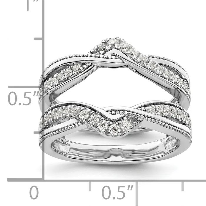 Goldia 14k White Gold 13 Ct Lab Grown Diamond VSSI G Twisted Ring Guard Rings