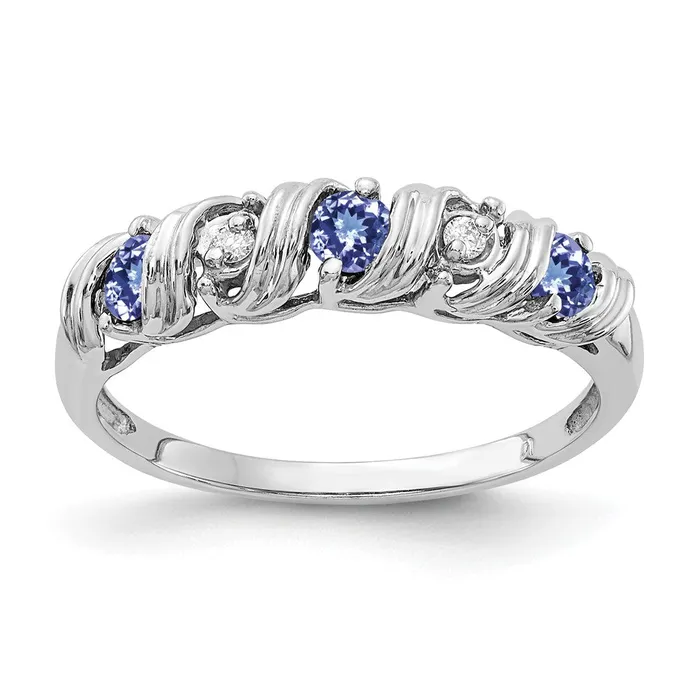 Goldia 14k White Gold 275mm Tanzanite A Diamond ring Rings