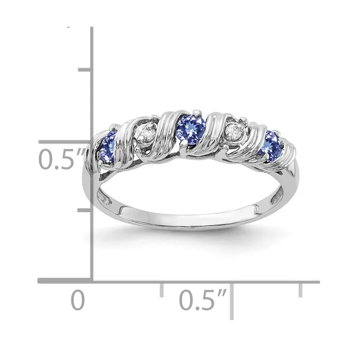 Goldia 14k White Gold 275mm Tanzanite A Diamond ring Rings