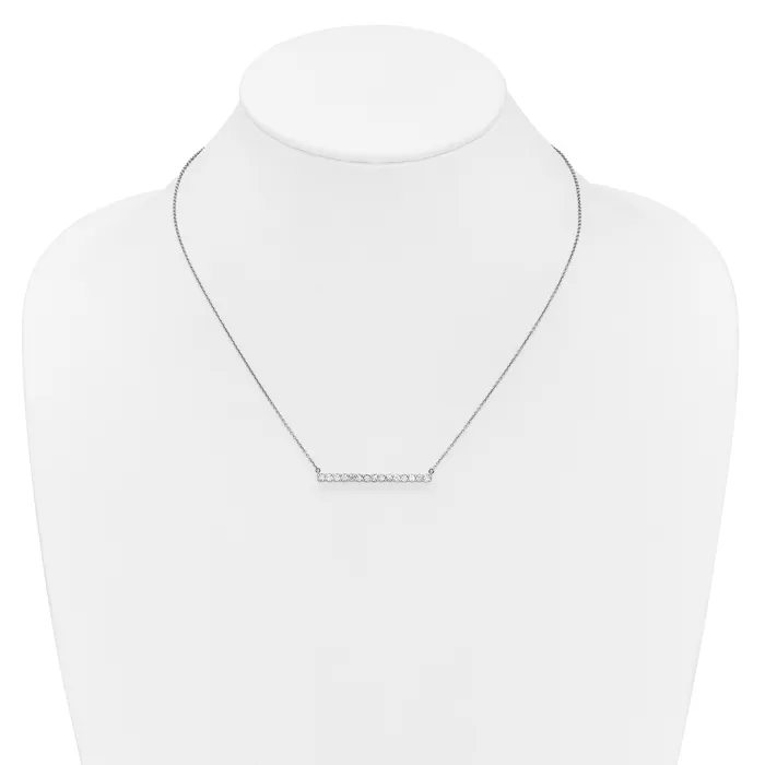 Goldia 14k White Gold 34 Ct Lab Grown Diamond VSSI G 18 inch Bar Necklace Necklaces