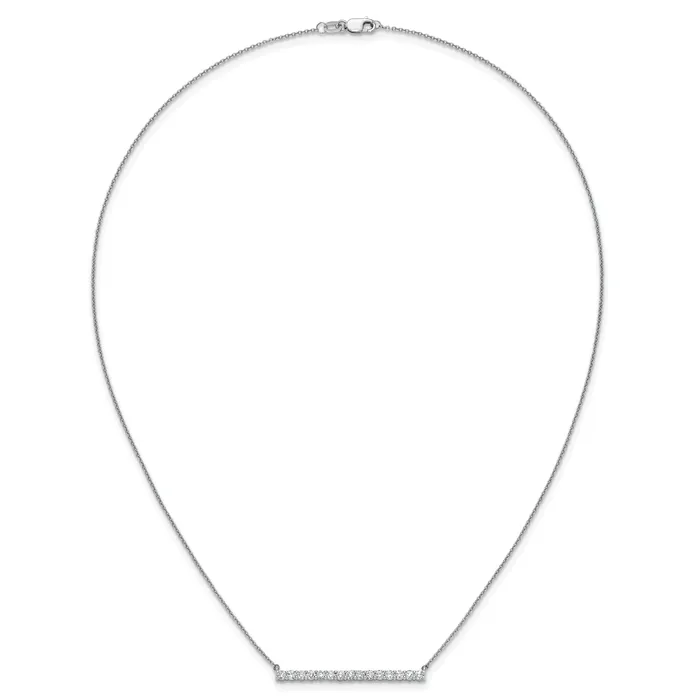 Goldia 14k White Gold 34 Ct Lab Grown Diamond VSSI G 18 inch Bar Necklace Necklaces