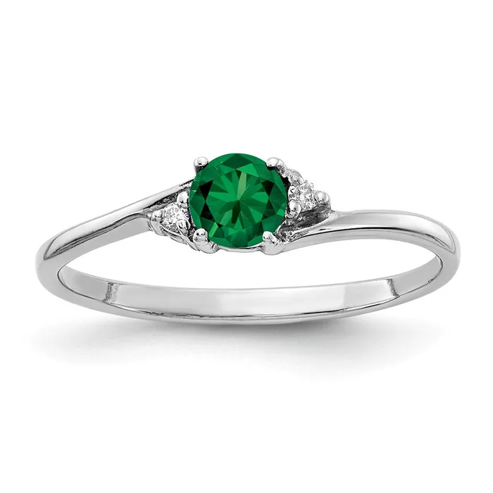 Goldia 14k White Gold 4mm Mount St Helens AAA Diamond ring Rings