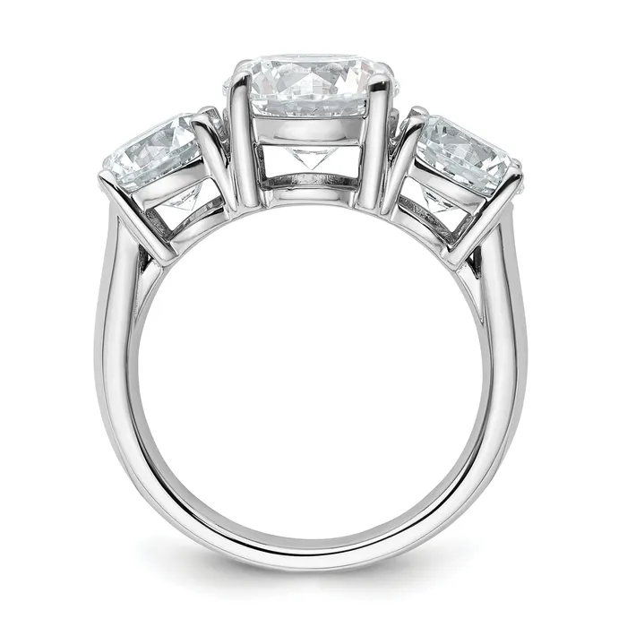 Goldia 14k White Gold 5 Ct Certified Lab Grown Diamond VSSI G Three Stone Engagement Ring Rings