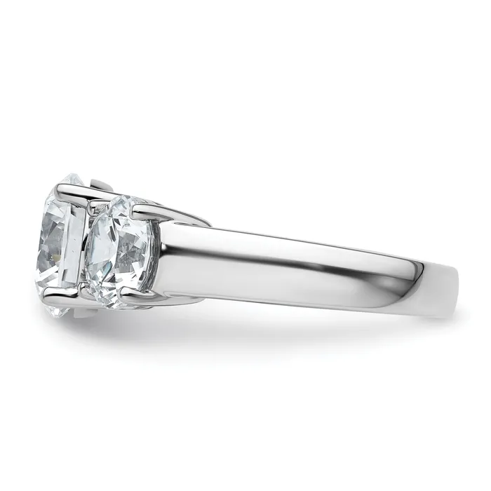 Goldia 14k White Gold 5 Ct Certified Lab Grown Diamond VSSI G Three Stone Engagement Ring Rings