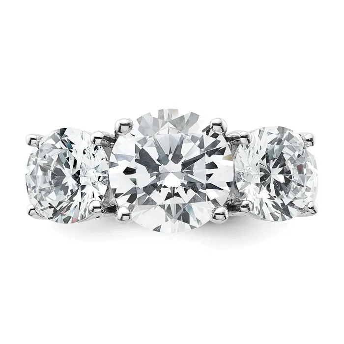 Goldia 14k White Gold 5 Ct Certified Lab Grown Diamond VSSI G Three Stone Engagement Ring Rings