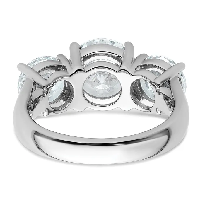 Goldia 14k White Gold 5 Ct Certified Lab Grown Diamond VSSI G Three Stone Engagement Ring Rings