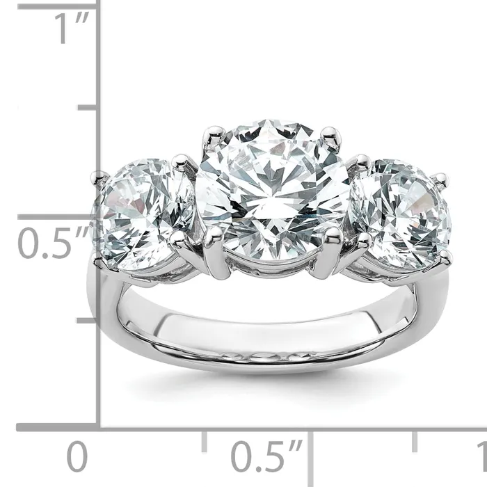 Goldia 14k White Gold 5 Ct Certified Lab Grown Diamond VSSI G Three Stone Engagement Ring Rings