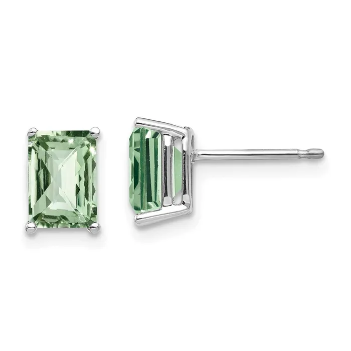 Goldia 14k White Gold 7x5mm Octagon CheckerCut Green Quartz Earrings Earrings Goldia 14k White Gold 7x5mm Octagon CheckerCut Green Quartz Earrings Earrings
