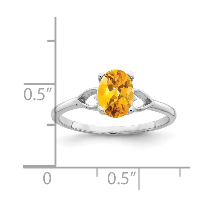 Goldia 14k White Gold 7x5mm Oval Citrine ring Rings
