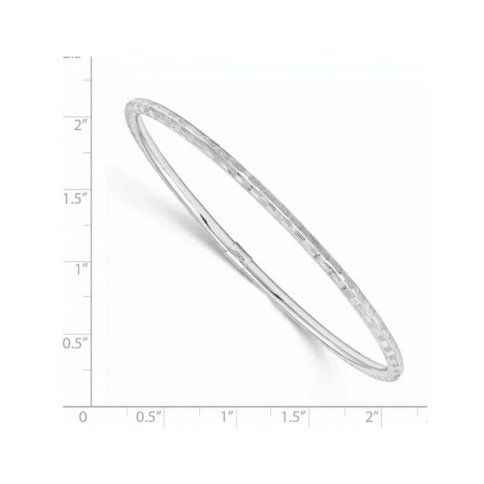 Goldia 14k White Gold Diamondcut Slip on Bangle Earrings