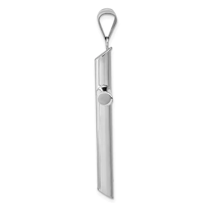 Goldia 14k White Gold Polished Tube Cross Pendant Necklaces