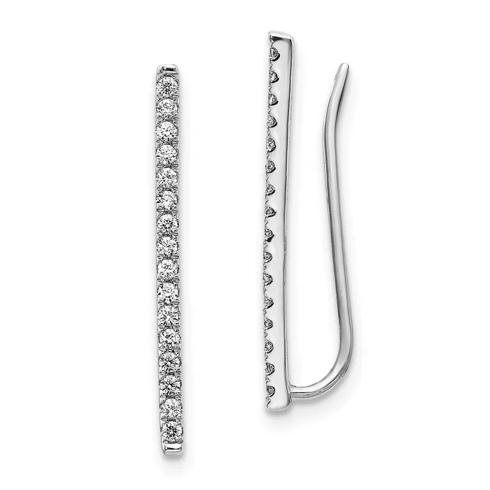Goldia 14k White Gold Real Diamond Fancy Earrings Earrings