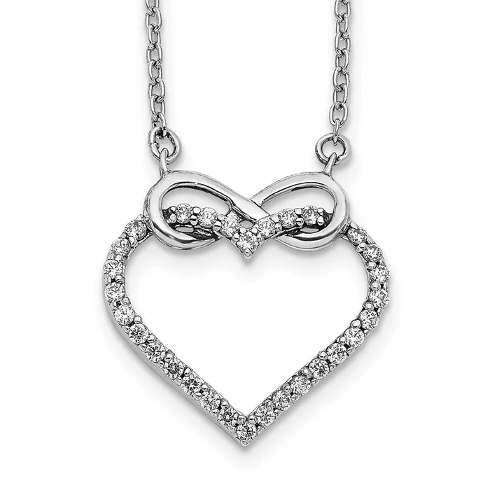 Goldia 14k White Gold Real Diamond Heart Infinity 18 inch Necklace Necklaces Goldia 14k White Gold Real Diamond Heart Infinity 18 inch Necklace Necklaces