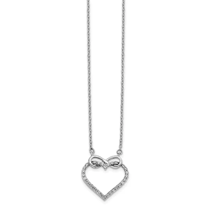 Goldia 14k White Gold Real Diamond Heart Infinity 18 inch Necklace Necklaces