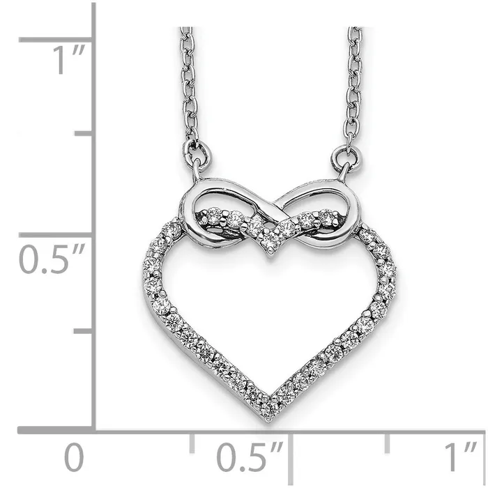 Goldia 14k White Gold Real Diamond Heart Infinity 18 inch Necklace Necklaces