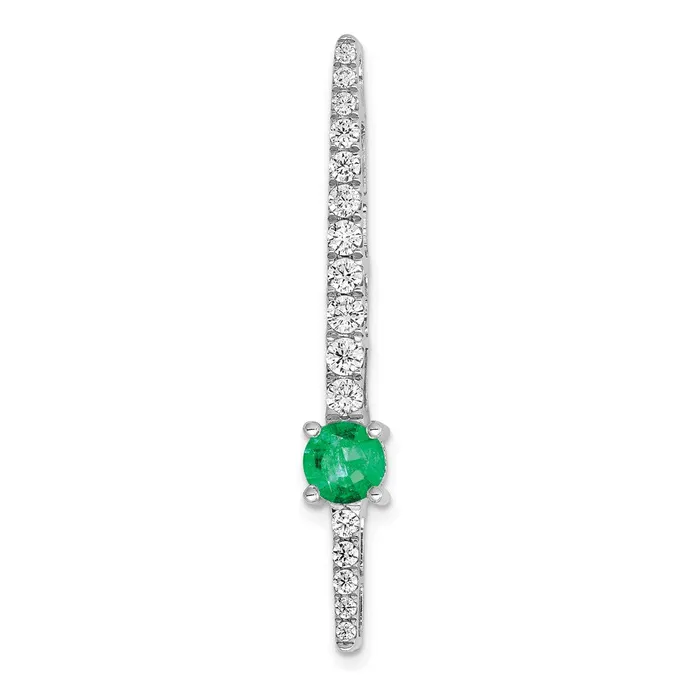 Goldia 14k White Gold Real Diamond u0026 Emerald Fancy Chain Slide Earrings Goldia 14k White Gold Real Diamond u0026 Emerald Fancy Chain Slide Earrings