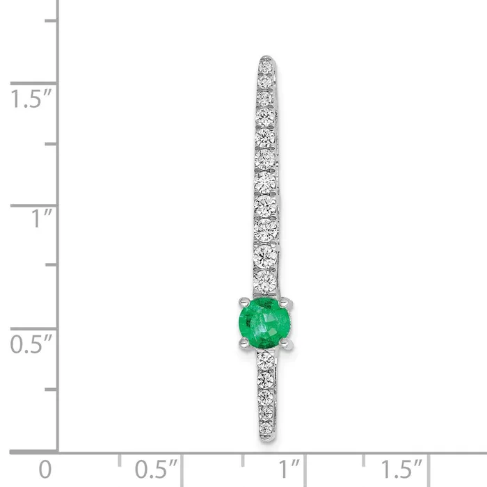 Goldia 14k White Gold Real Diamond u0026 Emerald Fancy Chain Slide Earrings