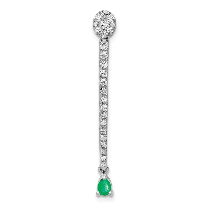 Goldia 14k White Gold Real Diamond u0026 Teardrop Emerald Fancy Pendant Necklaces Goldia 14k White Gold Real Diamond u0026 Teardrop Emerald Fancy Pendant Necklaces
