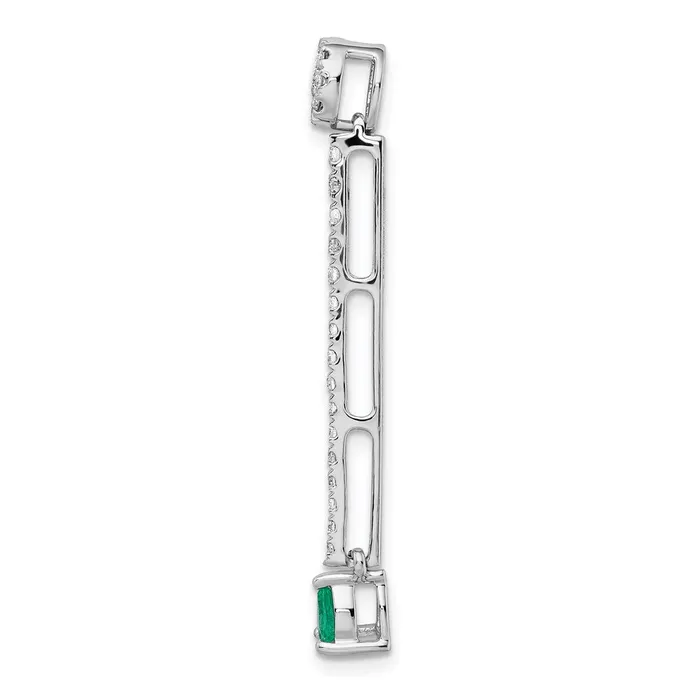 Goldia 14k White Gold Real Diamond u0026 Teardrop Emerald Fancy Pendant Necklaces