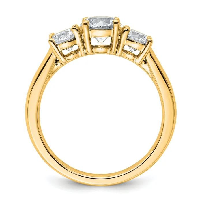 Goldia 14k Yellow Gold 1 12 Ct Certified Lab Grown Diamond VSSI G Three Stone Engagement Ring Rings