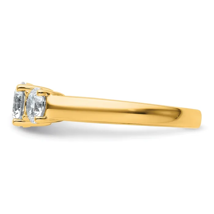Goldia 14k Yellow Gold 1 12 Ct Certified Lab Grown Diamond VSSI G Three Stone Engagement Ring Rings
