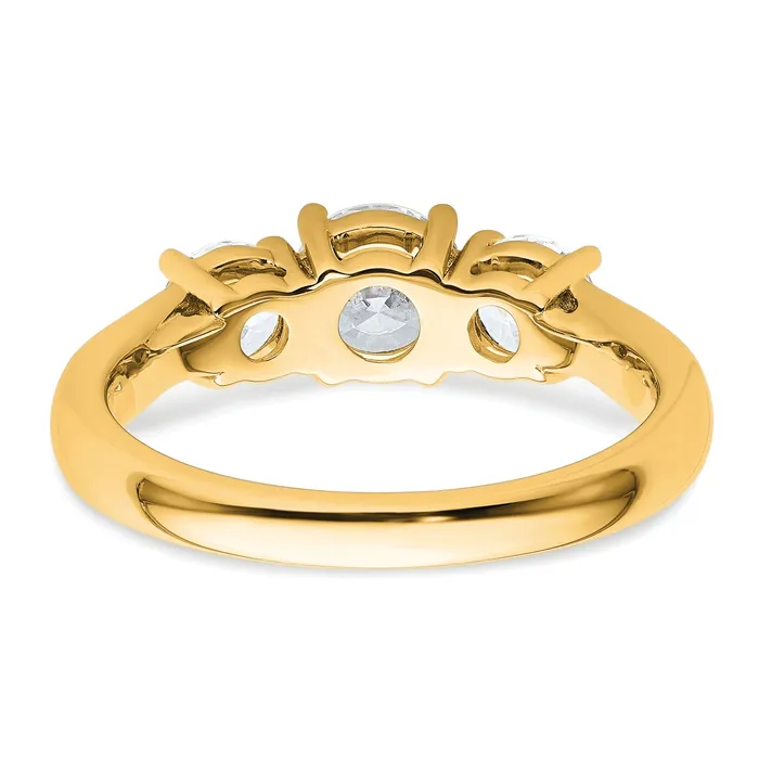 Goldia 14k Yellow Gold 1 12 Ct Certified Lab Grown Diamond VSSI G Three Stone Engagement Ring Rings