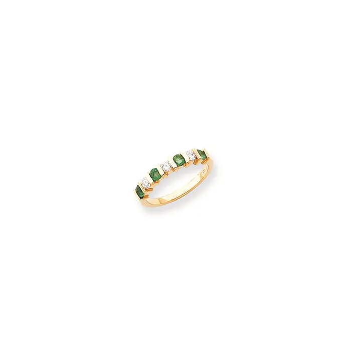 Goldia 14k Yellow Gold 275mm Emerald AAA Diamond Anniversary Band Rings Goldia 14k Yellow Gold 275mm Emerald AAA Diamond Anniversary Band Rings