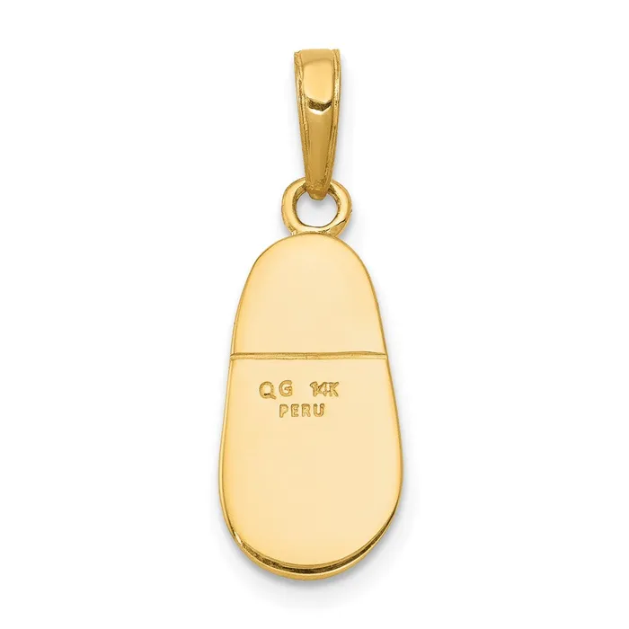 Goldia 14k Yellow Gold 3D Baby Shoe with Bow Pendant Necklaces