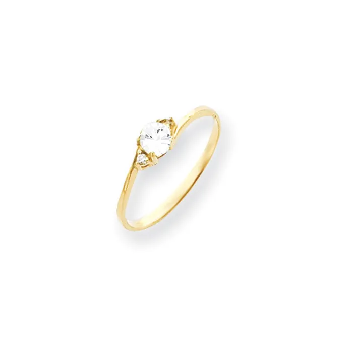 Goldia 14k Yellow Gold 4mm Cubic Zirconia AA Diamond ring Rings