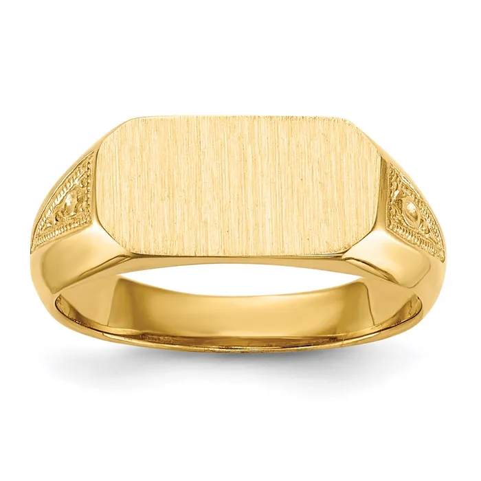 Goldia 14K Yellow Gold 60x120mm Open Back Signet Ring Rings
