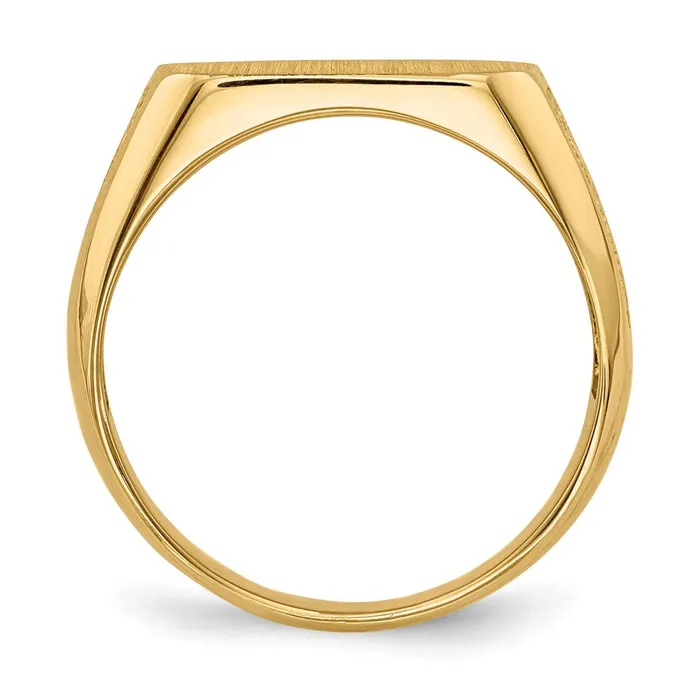 Goldia 14K Yellow Gold 60x120mm Open Back Signet Ring Rings