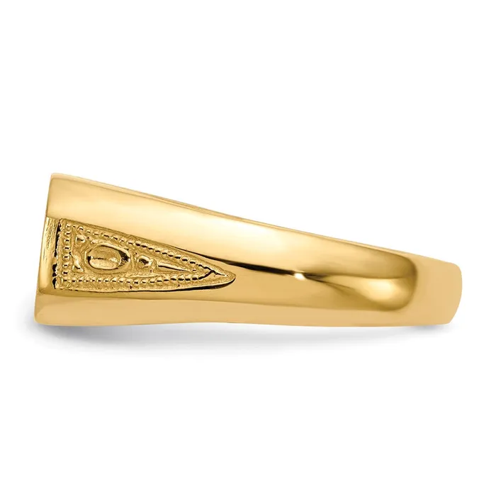 Goldia 14K Yellow Gold 60x120mm Open Back Signet Ring Rings