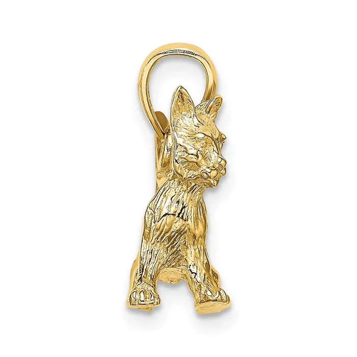 Goldia 14k Yellow Gold Cat Standing wRaised Tail Charm Charm Necklaces