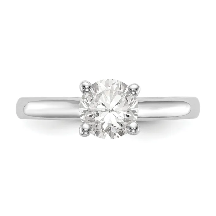 Goldia 200ct CZ Solid Real 14k White Gold Solitaire Engagement Ring Rings