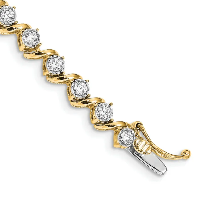 Goldia Bracelets 14k Yellow Gold 2 Ct Lab Grown Diamond VSSI G 725 inch Fancy Tennis Bracelet Goldia Bracelets 14k Yellow Gold 2 Ct Lab Grown Diamond VSSI G 725 inch Fancy Tennis Bracelet