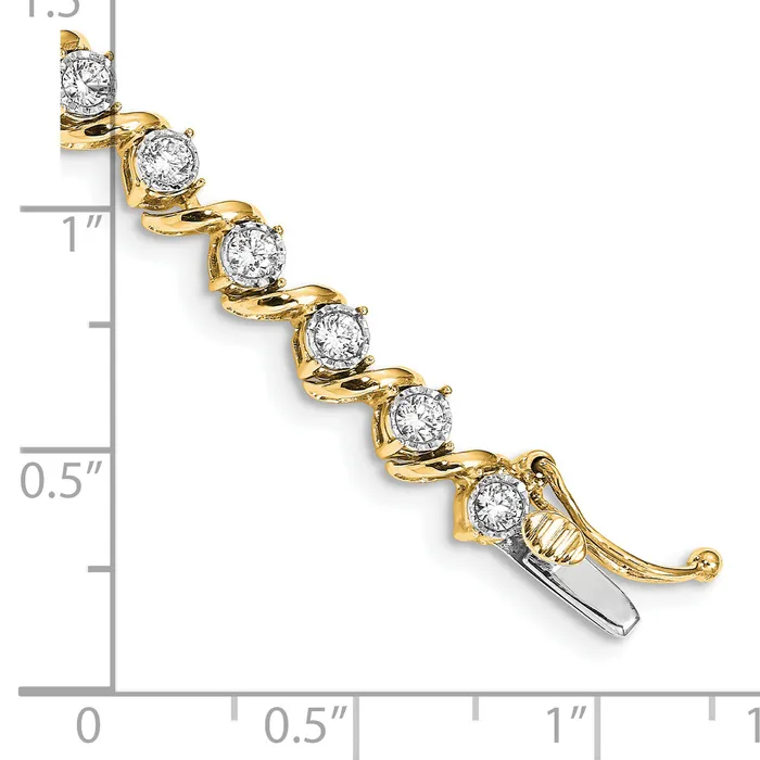 Goldia Bracelets 14k Yellow Gold 2 Ct Lab Grown Diamond VSSI G 725 inch Fancy Tennis Bracelet