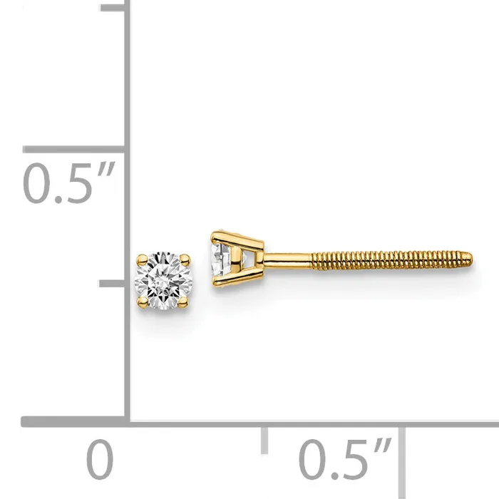 goldiaca 14ky 15ct SI3 G I Diamond Stud Thread onoff Post Earrings Earrings