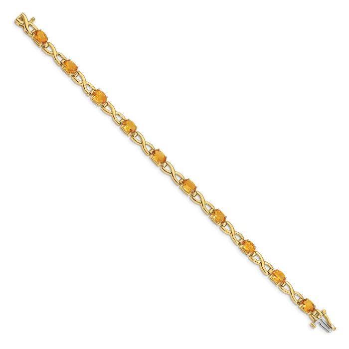 goldiaca Bracelets 14k Yellow Gold 7x5mm Oval Citrine Bracelet