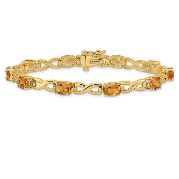 goldiaca Bracelets 14k Yellow Gold 7x5mm Oval Citrine Bracelet