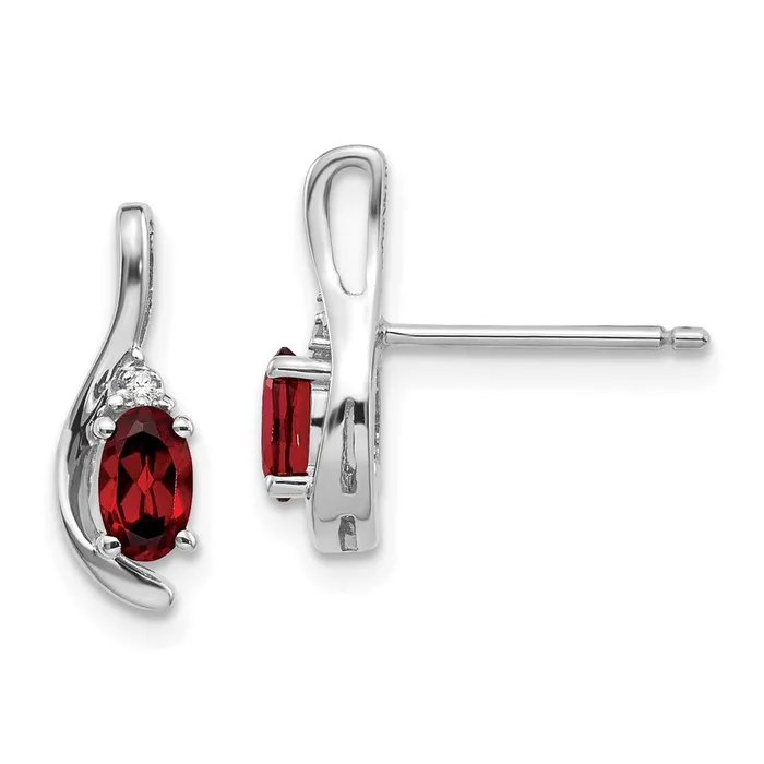 goldiaca Earrings 14k White Gold Garnet Diamond Earring