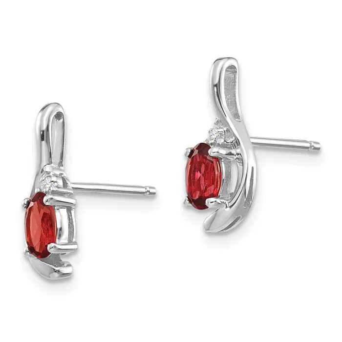 goldiaca Earrings 14k White Gold Garnet Diamond Earring