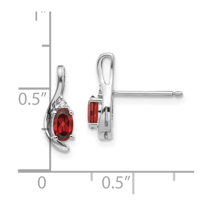 goldiaca Earrings 14k White Gold Garnet Diamond Earring